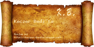 Keczer Beáta névjegykártya
