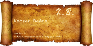 Keczer Beáta névjegykártya